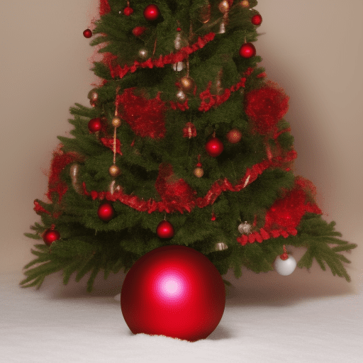 Red christmas ball on tree, a cute romantic,